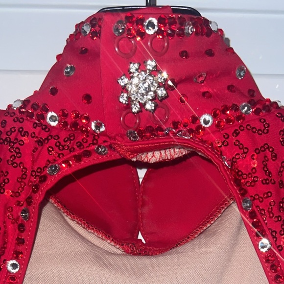 Beautiful Balera red sequin Dancewear medium adult body suit one piece - Picture 4 of 7